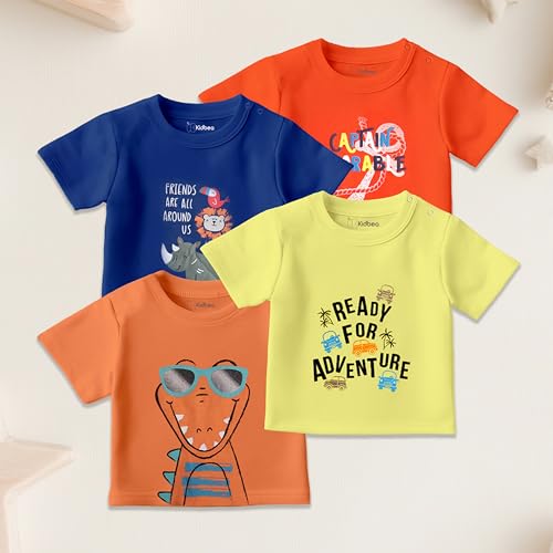 Image of Kidbea Organic Cotton T-Shirts for Boys & Girls Short Sleeve Regular Fit Festive Styles in Vibrant Colors and Patterns for Kids and Toddlers