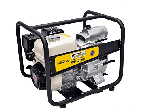 ✦ Honda GP200 WP30D-H ✦Pompe à eau sale robuste et portative avec un débit de 45 000l/h ✦ Hauteur de refoulement de 25m ✦moteur à essence 4 temps de 3600tr/min et accessoires inclus