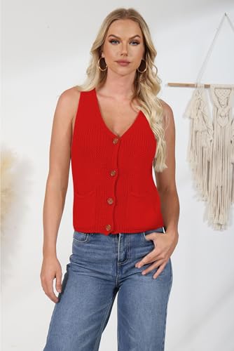 NASKY Women's V-Neck Sleeveless Sweater Vest - Versatile Pocket Design, Ideal for Spring & Fall Layering or Standalone Wear3