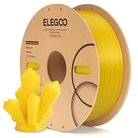 ELEGOO PLA Filament 1.75mm Sparkle Gold 1KG, Glitter Twinkling 3D Printer Filament High Dimensional Accuracy, 1kg Spool(2.2lbs) Fits for Most FDM 3D Printers