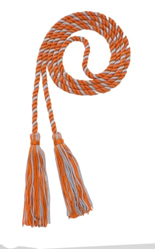 Image of Graduation Honor Cord - Orange /Gray - Every School Color Available - Made in USA