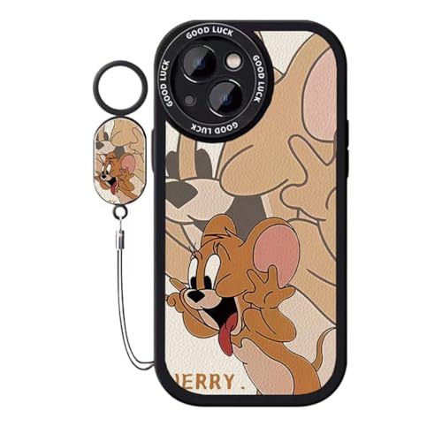 LYLIDIA トムとジェリー iPhone13mini 用 ケース トムとジェリー iPhone13mini シリコン スマホケース 吊り環付き レンズ保護 傷付き防止 耐衝撃 全面保護