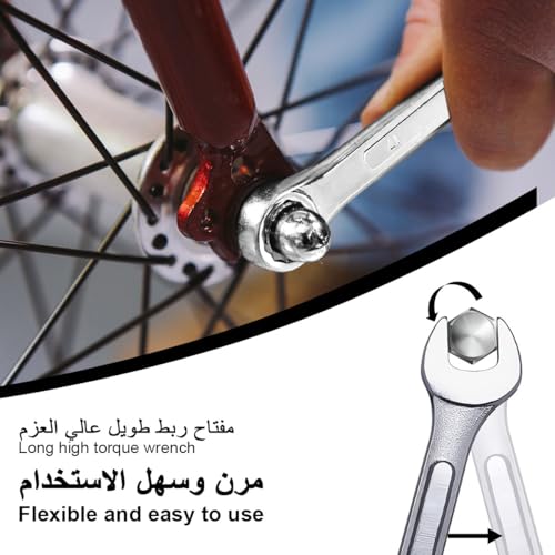 JoyFone 14 Pieces Combination Wrench Set, 8-24MM SAE Chrome Vanadium Steel Ratcheting Combination Flex Head Wrench Kit with Rolling Pouch Metric Mechanics Tools for Home Car Bike Bicycle Daily Repair