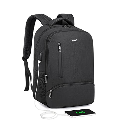 Mochila para ordenador portátil de viaje y trabajo de negocios con puerto de carga USB mochila ligera para computadora portátil bolsa de escuela secundaria para hombres mujeres