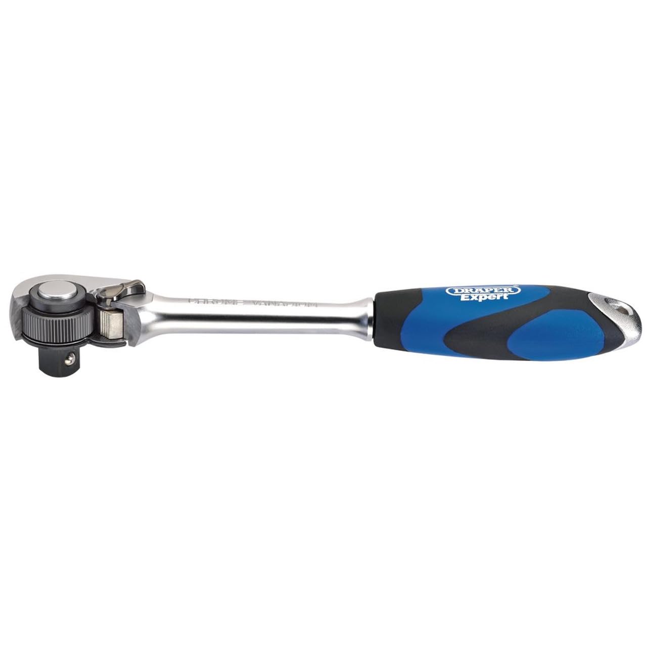 Draper 26504 - Cricchetto reversibile a 72 denti, attacco quadro da 1/2", con impugnatura morbida, colore: blu