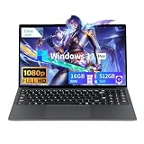 Tunhail 15.6 inch Laptop, Laptops with Core Processor (up to 3.40GHz), Gaming Laptop 16GB RAM 512GB ROM, FHD 1920 x 1080, Win 11 Pro Traditional Laptops Computers