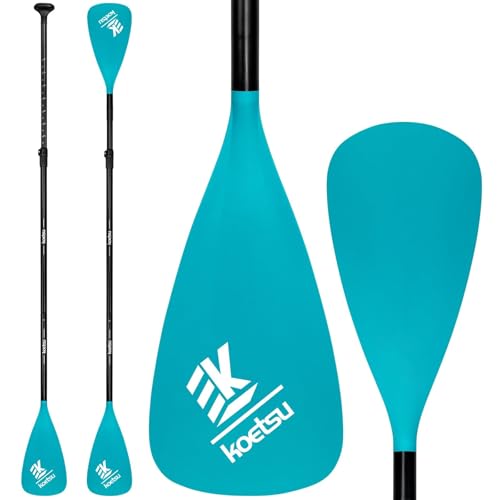 KOETSU 軽量 デュアルパーパス 調節可能 SUP/カヌーパドル | アルミ合金製 フローティング ダブルエンドパドル | 4段階調整 & に基づいたグリップ | SUP、カヤック、釣りボートに最適