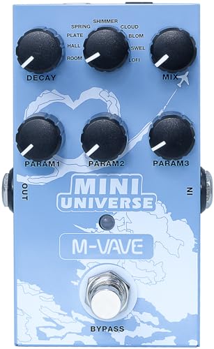 M-VAVE Mini Universe New Version Guitar Pedal Reverb Innovation Unique Sound 9 Reverb Effects Pedals Pure Digital Dual Power True Bypass PD38 Pro