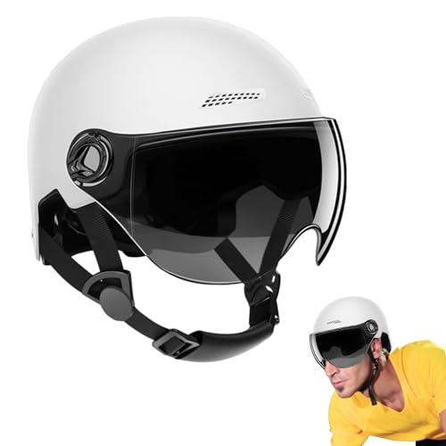 Casco de medio scooter retro protector para adultos en color negro mate