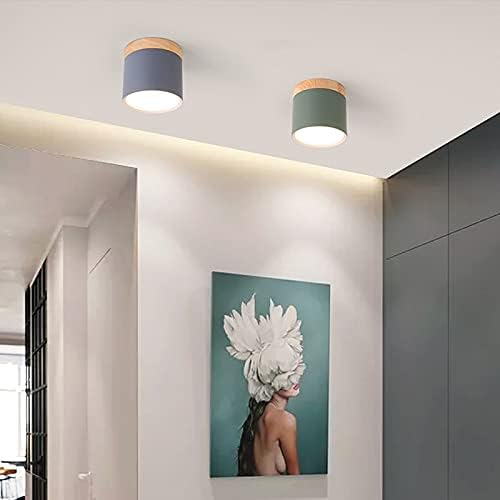 LITFAD LED Ceiling Mount Light Nordic Stylish Acrylic Down Light Modern LED Ceiling Lamp for Hallway Dining Room Bedroom Corridor, Green Warm Light