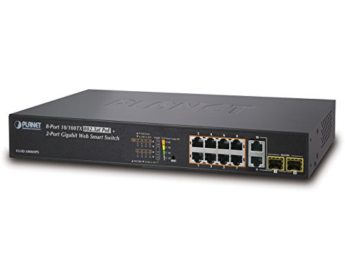 FGSD-1008HPS 8 puertos 10/100TX 802.3at PoE + 2 puertos Gigabit TP/SFP Combo Web Smart Switch