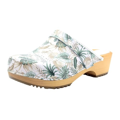 Image of Bjork Maja Wood Open Back Leather Clogs