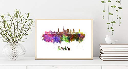 Berlin V2 Skyline en Acuarela Papel Fotográfico 8x10 Inches Cover