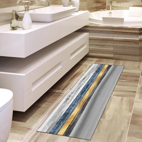 Alfombra de pasillo lavable de 120 x 180 cm gris para pasillos largos 4