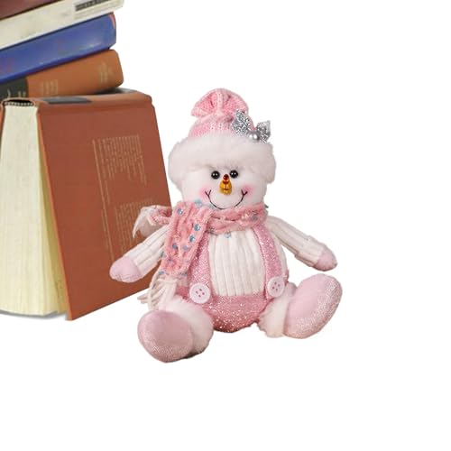 Generico Pupazzo di Babbo Natale in Peluche | Figura Stagionale Appendibile Rosa | Pendente Bambola Peluche Babbo Natale per - per Patio Giardino Libreria Comodino Davanzale Tavolo Cortile Scaffali