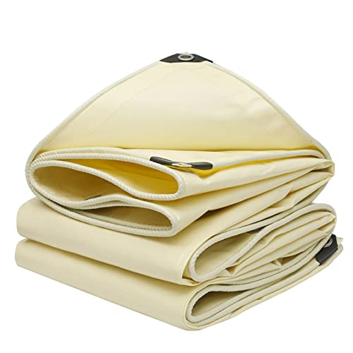 Lona de PVC Resistente Color Beige de 500 g/m² - Lona Impermeable de 3x5 m para Camping, Exteriores, Piscina, Refugio contra la Lluvia con Ojales metálicos - Protección Duradera y versátil