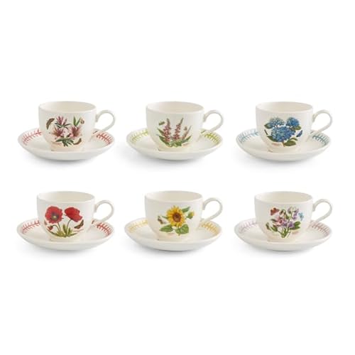 Portmeirion Multicolored Botanic Garden Meadow Set Of 6 Teacups & Saucers