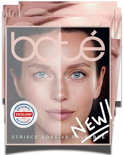 BOTÉ adesivi palpebre cadenti invisibili & traspiranti - palpebre cadenti cerotti per un sguardo fresco, eyelid tape per sollevamento palpebra, cerotti palpebre cadenti, set di 144 eyelid strips XXL