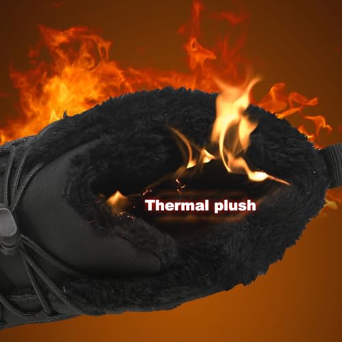 Image of Winter Footwear Barefoot Shoes Women Men Zero Drop Barefoot Hiking Boots Slip On Warm Waterproof Snow Boot Minimalist Wide Toe Ankle Booties Five Finger Hike Shoes Outdoor