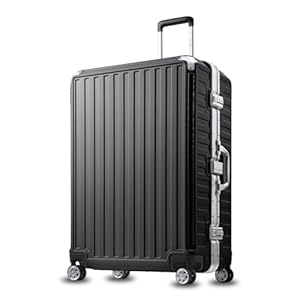 LUGGEX 28 Inch Luggage with Aluminum Frame, 95L Polycarbonate Zipperless Checked Large Luggage, Hard Shell Suitcase 4 Metal Corner