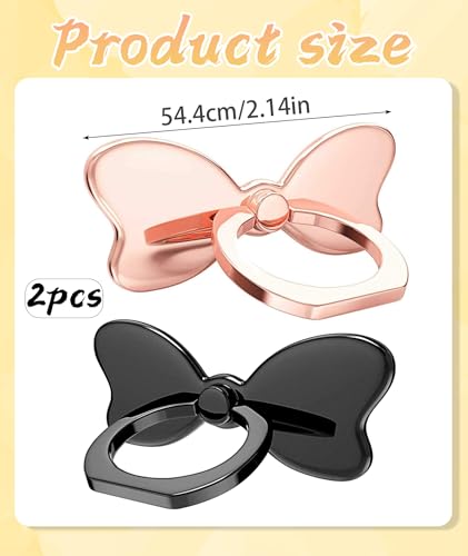 Image of 2PCS Phone Back Holder Grip with Ring Holder for Phones Case, 360 Collapsible Hand Grip Kickstand for All Phones(Gold and Black)