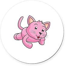 CafePress Pink Cat Kitten Animal 5.5" Round Car Magnet Magnetic Bumper Display