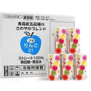 Amazon.co.jp: 青研 プチりんご21 125mlカートカン×30本入