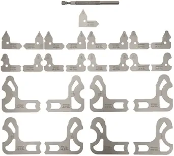 Mitutoyo 186-901, Radius Gage Set, 25 Leaves, 1/64