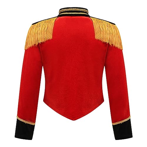 Moily Kids Girls Velvet Tassels Long Sleeve Circus Ringmaster Jacket Coat Carnival Party Marching Band Uniform2