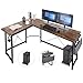Produktbild AuAg L-förmiger Schreibtisch,167cm L-Form Computertisch mit Aufbewahrungstasche und Haken, Eckschreibtisch Stabiler PC Laptop-Tisch, Größerer Workstation Gaming-Schreibtisch (Braun)