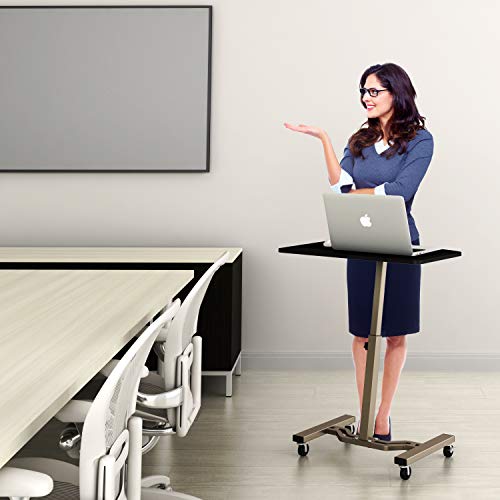 Le Crozz Height Adjustable Mobile Laptop Stand Desk Rolling Cart, Height Adjustable From 28'' To 33'' #TOP4