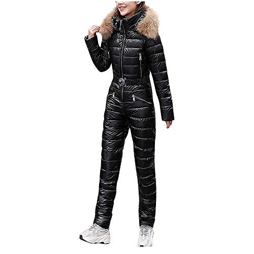 Femmes One Piece Salopette De Ski en Plein Air Sports d'hiver Salopette Fermeture Éclair À Capuche Col Haut Onesie Costume Femmes Body Cover