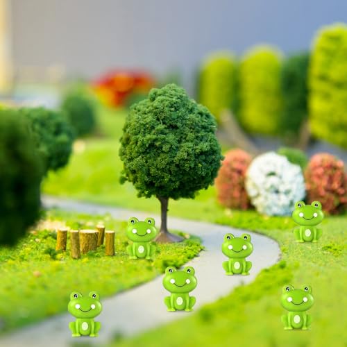 SUPRROW 100Pcs Mini Grüne Plastik Frosch, Mini Frösche Grüne Frosch-Figuren,Fairy Garden Miniatur Figuren für Aquarium Garten,Frosch Dekorationen für Party