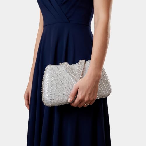 Image of SH Clutch Purse Rhinestone Clutch Purses for Women Glitter Prom Purse