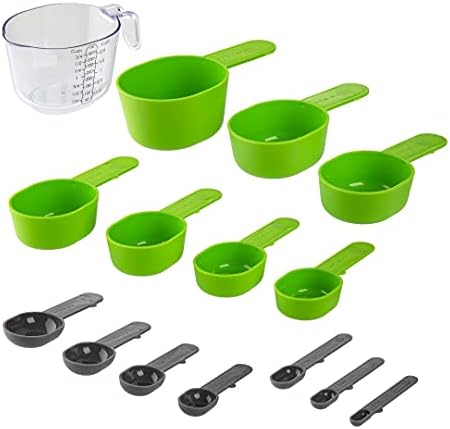 Prep Solutions 15 piece Magnetic Measuring Cups and Spoons Set - 8 Cups - 7 Spoons