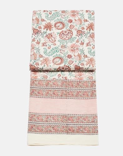 Image of Fabindia Red Vardaniya Cotton Hand Block Printed Queen Bed Cover
