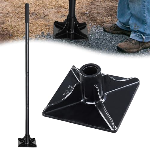 Heavy Duty Tamper Tool, 8"x8" Ground Tamper Tool with 58 Inch Handle, Landscaping Tools Ground Level Tools for Sand Dirt Concrete Asphalt, Small Hand Tampers for Road Repairs Pavers Flat