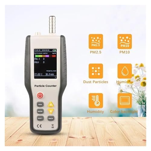 PM2.5 Luftverschmutzungsdetektor HT-9600, Staubpartikelzähler mit 2,8-Zoll-LCD-Display für 0,3 bis 2,5 Mikron Partikelerkennung