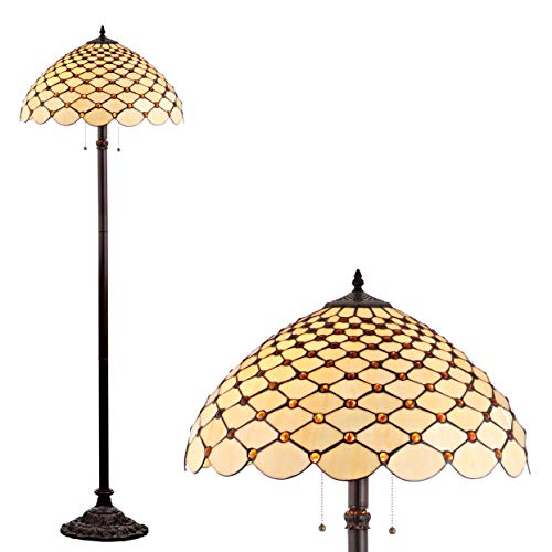 60% Off Discount JONATHAN Y JYL8009A Lee Style 62" LED Floor Lamp, Tiffany, Traditional for Bedroom, Living Room, Bronze