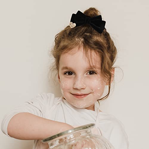 Black Velvet Hair Bows Cute Christmas Valentine School Hair Clips Handmade New Year Hair Accessories For Kids Girls Infants Toddler Headdress #TOP2