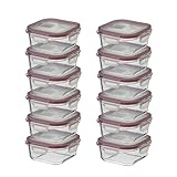 CASASELECCION 12 Tuppers de Cristal Hermético con Tapa y válvula de ventilación de 530 ml para Comida, Recipiente de Vidrio, Uso Apto en Horno/Microondas/Lavavajillas/Congelador, Sin BPA