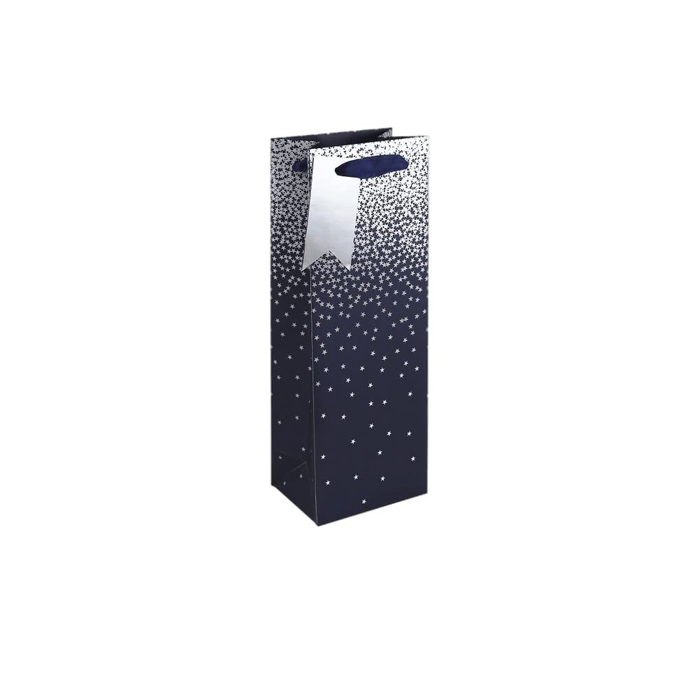 Clairefontaine 30864-4Cpack - A Set of 6 Excellia Gift Bags- Bottle format - Dimensions : 12,7x9x35,5 cm - 210g - Design : Silver stars on silver background