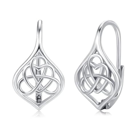 Leverback Earring for Women Sterling Silver Dangle Drop Hoop Earrings Leverback Hoops for Women Teens Birthday Anniversary Minimalist Earrings Hypoallergenic Cover