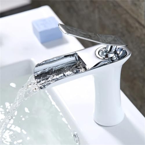 Robinet de lavabo cascade mitigeur sur plage bronze