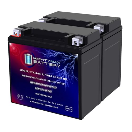 Mighty Max Battery YTX14-BS Battery Replacement for Kawasaki ZZR1100 1993-2 Pack