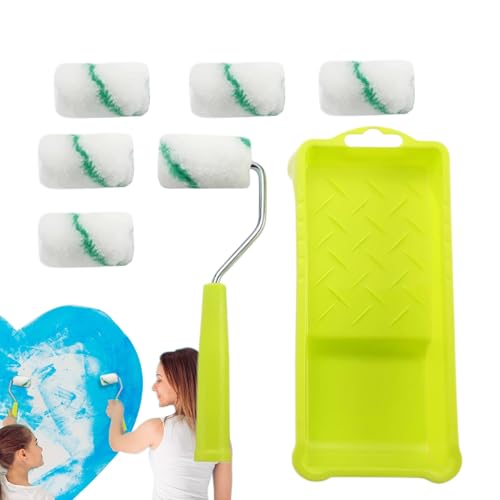 ペイント エッジャーコンボ キット、ペイント エッジャーローラー ブラシ, ビスタ ミニ エッジャーキット ローラー コンボ ブラシ ペイント トレイ付き, 屋内屋外天井壁室内塗装用家庭用塗装用品