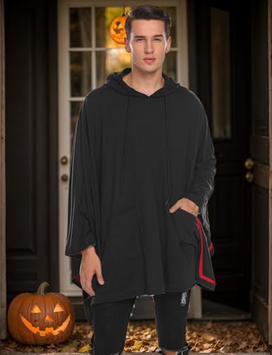 COOFANDY Unisex Casual Hooded Poncho Cape Cloak Fashion Coat Hoodie Pullover with Pocket2