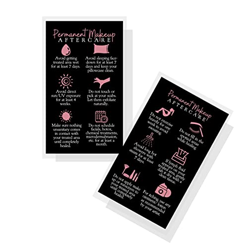 Tarjetas de maquillaje permanente de presentación premium en color negro y rosa para estética