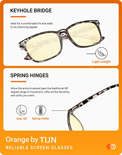 image for TIJN Gaming Glasses Blue Light Blocking Glasses for Women Men Nerd Eye