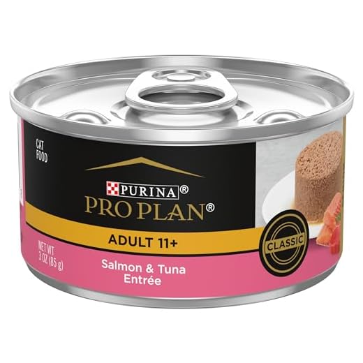 Purina Pro Plan Senior Wet Cat Food Pate, Salmon & Tuna, (24) 3 oz Cans